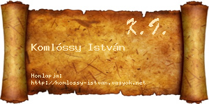 Komlóssy István névjegykártya